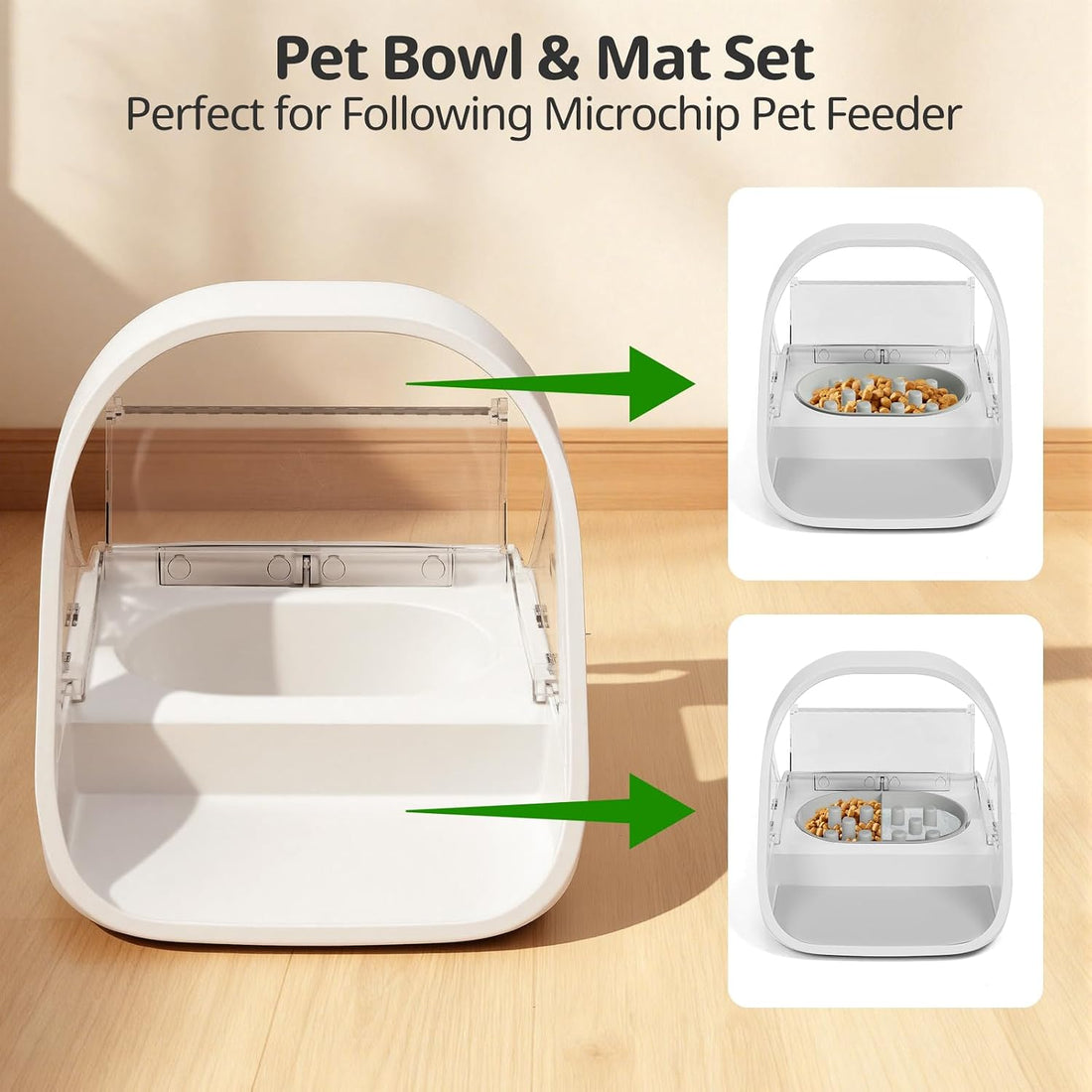 Slow Feeder Bowl for Automatic Microchip Cat Pet Feeder