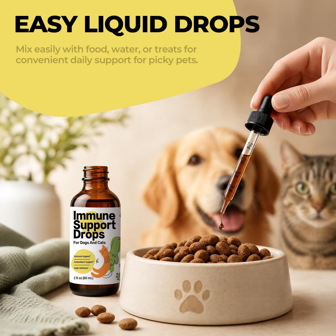 Dog Allergy Relief & Immune Support Drops for Dogs & Cats