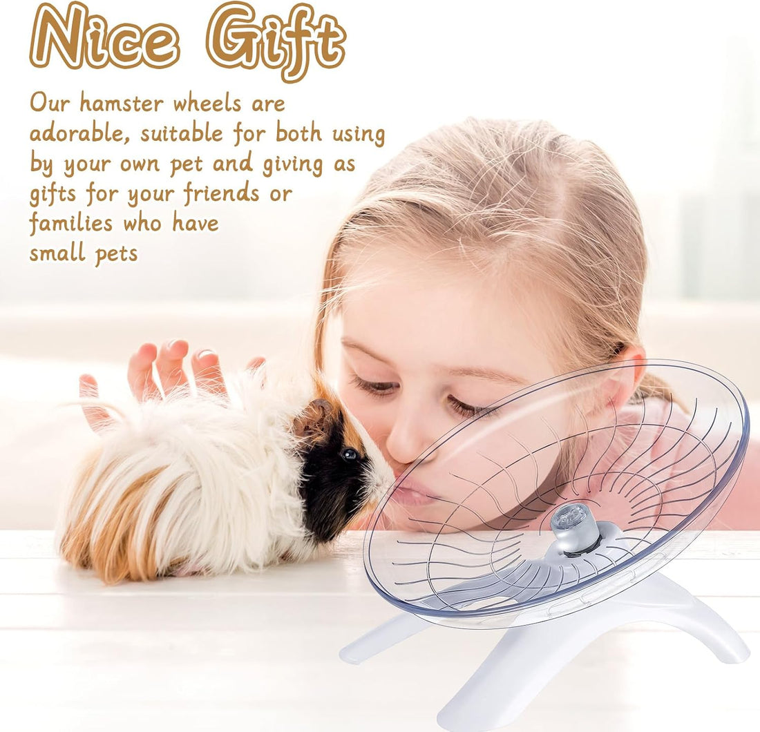Thyle 2 Pcs Hamster Flying Saucer Silent Running Exercise Wheel