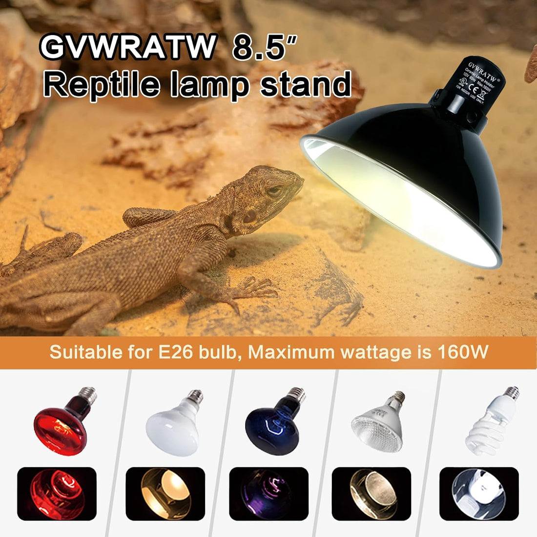 8.5-inch Standard Lamp Dome for Reptile Heating Lamps