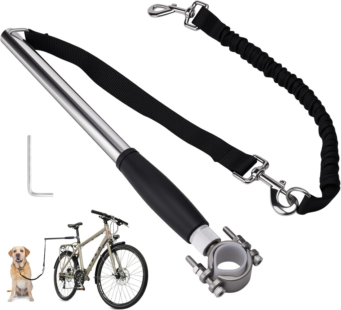 Hands Free Dog Bike Leash for Large Dogs, Heavy Duty Buffer Rope