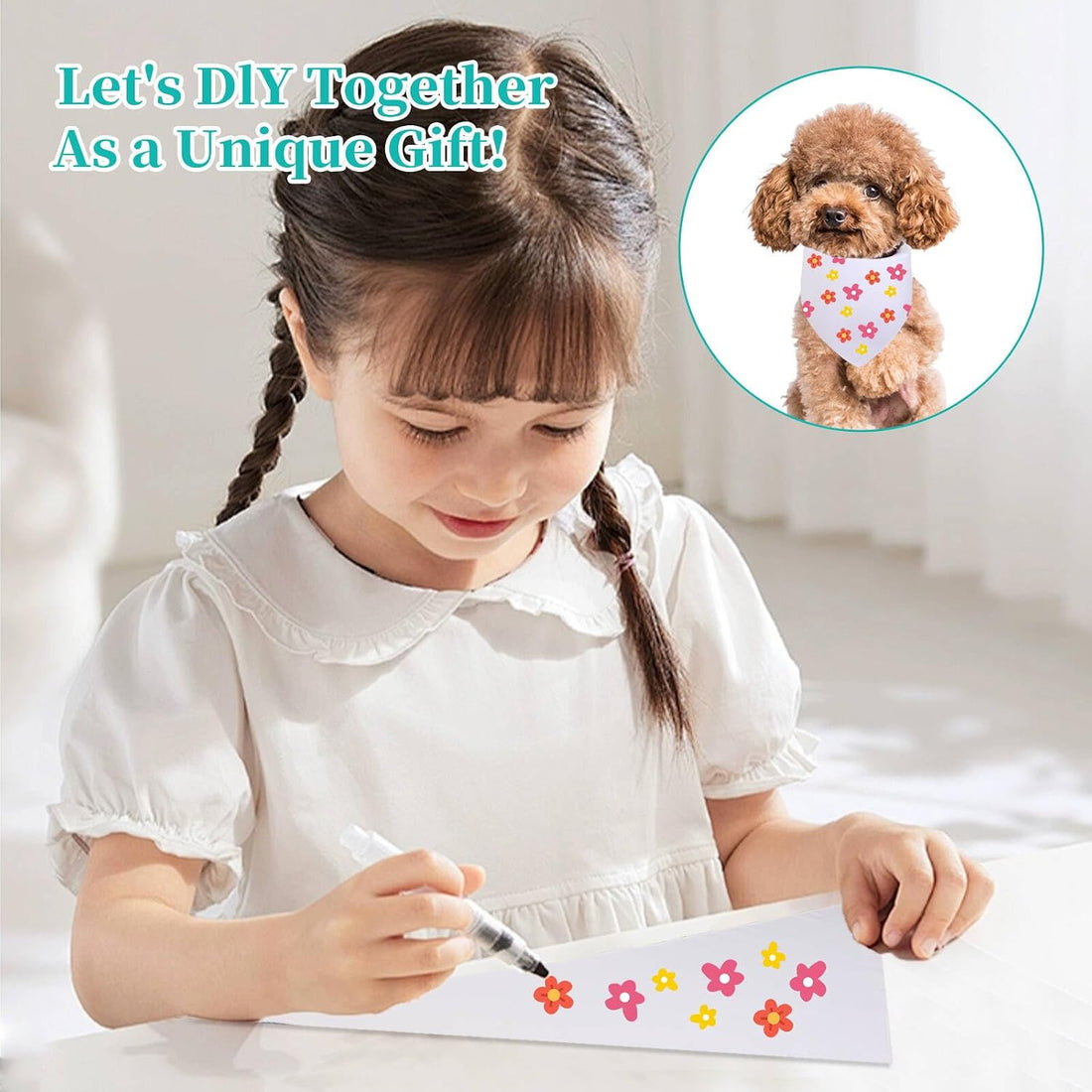 Gofshy Sublimation DOD Bandanas 6PCS, Heat Transfer Washable Dog Scarf