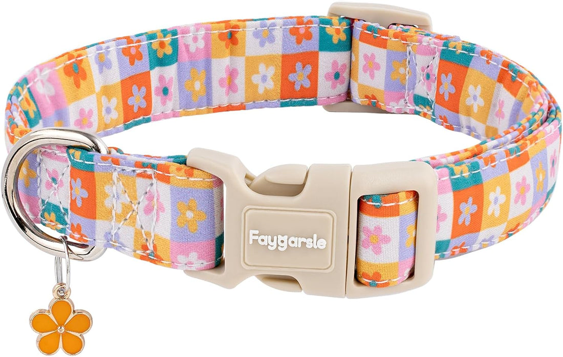 Faygarsle Orange Halloween Dog Collar Ghost Pattern Fall Collar