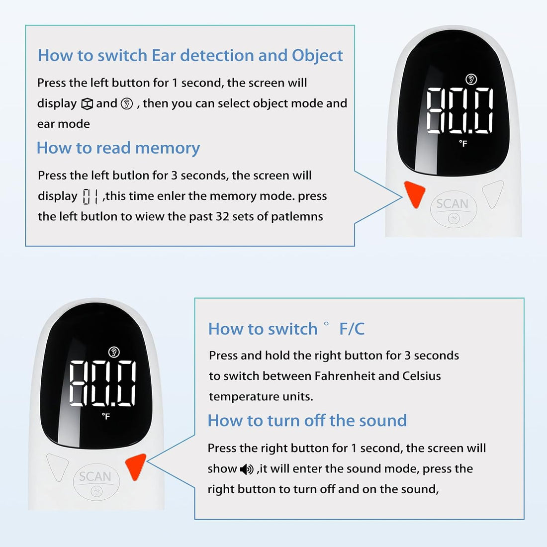 Cat and Dog Ear Temperature Monitor, Pet Only Thermometer
