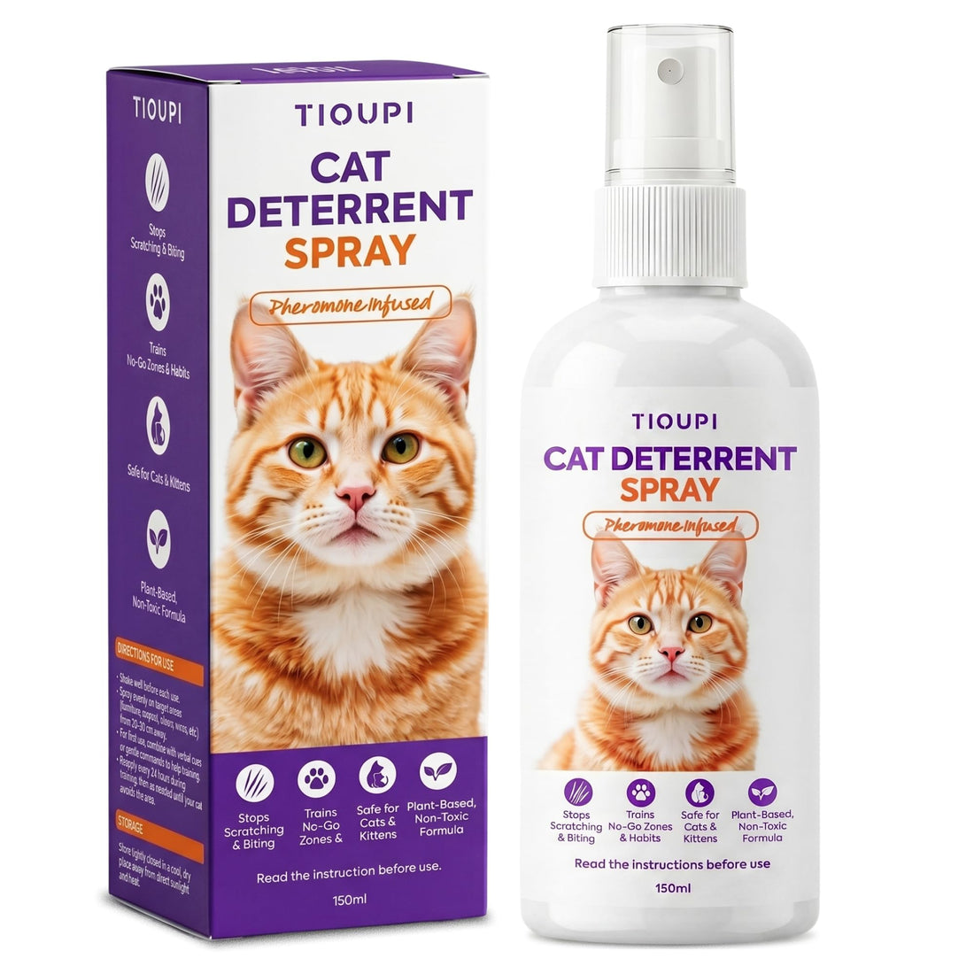 TIOUPI Cat Deterrent Spray – Natural Pheromone-Infused Anti-Scratch
