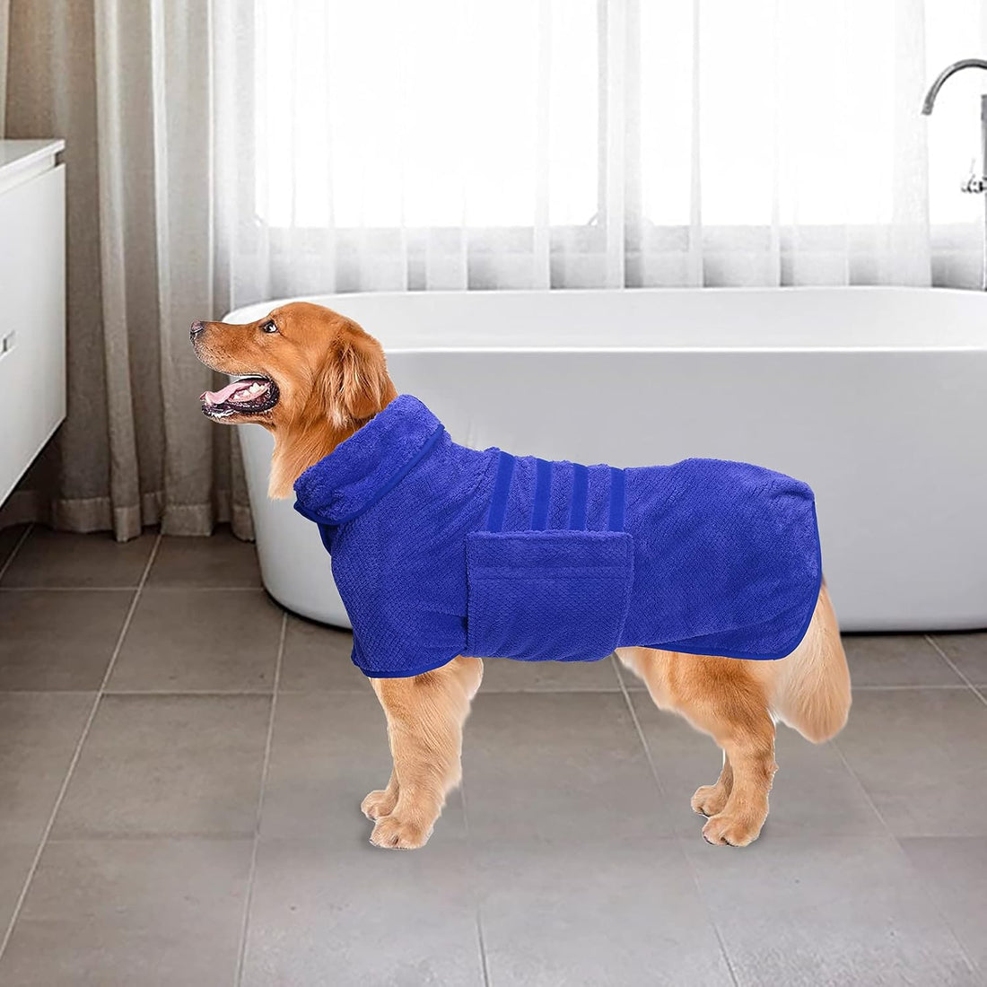 Geyecete Pineapple Grid Fast Drying Super Absorbent Dog Cat Bath Robe