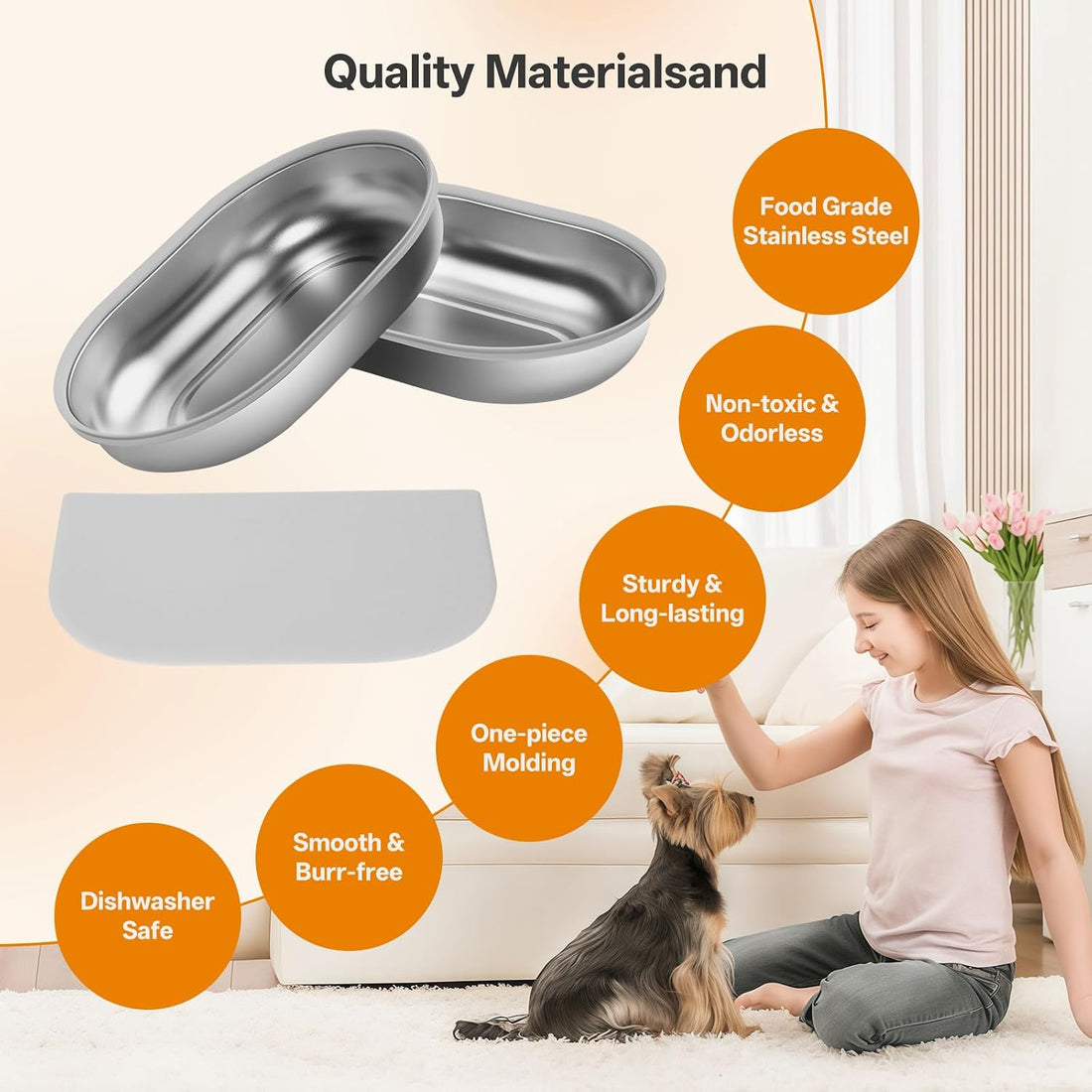 Stainless Steel Bowl for Automatic Microchip Cat Pet Feeder