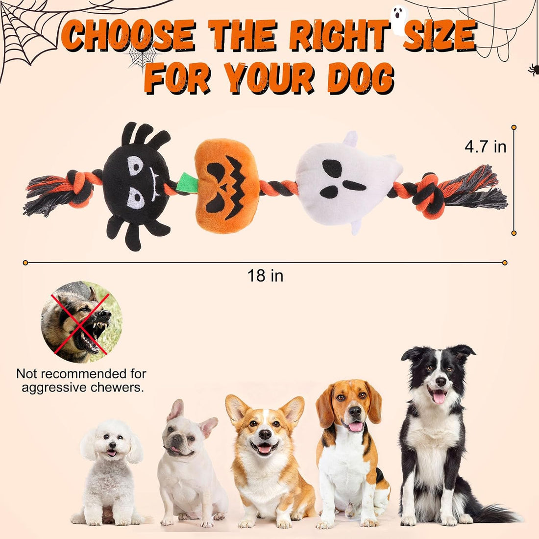 BEAUTYZOO Halloween Squeaky Dog Toy for Small Dog to Keep Them Busy