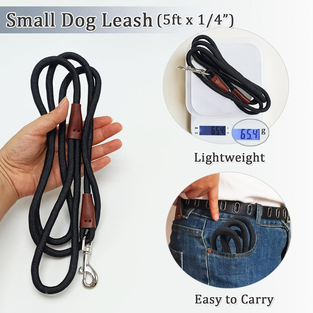 WYuZe 5ft Puppy Leash for Small Dogs