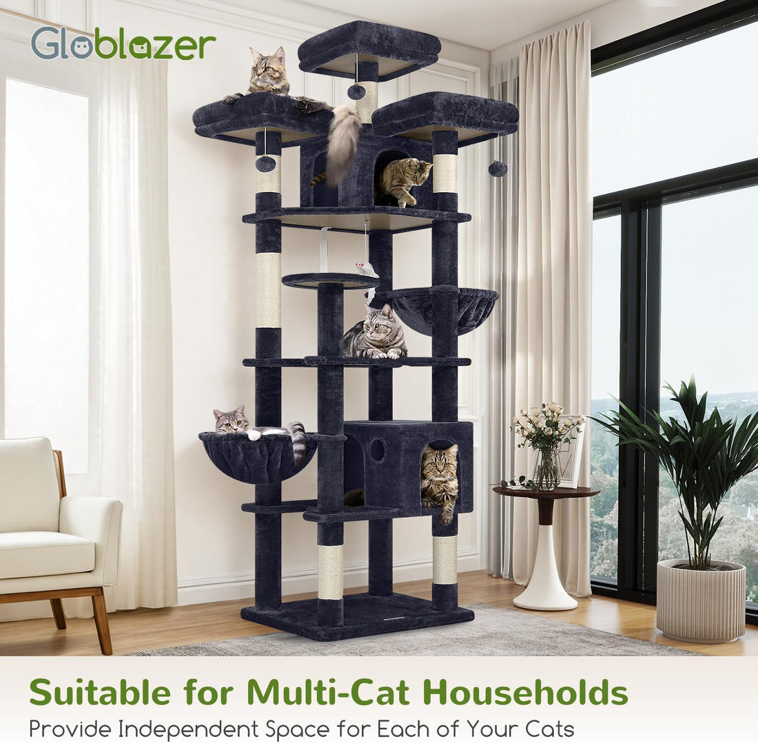 Globlazer Cat Tree Tower for Multiple Adult Cats, 82in, F82