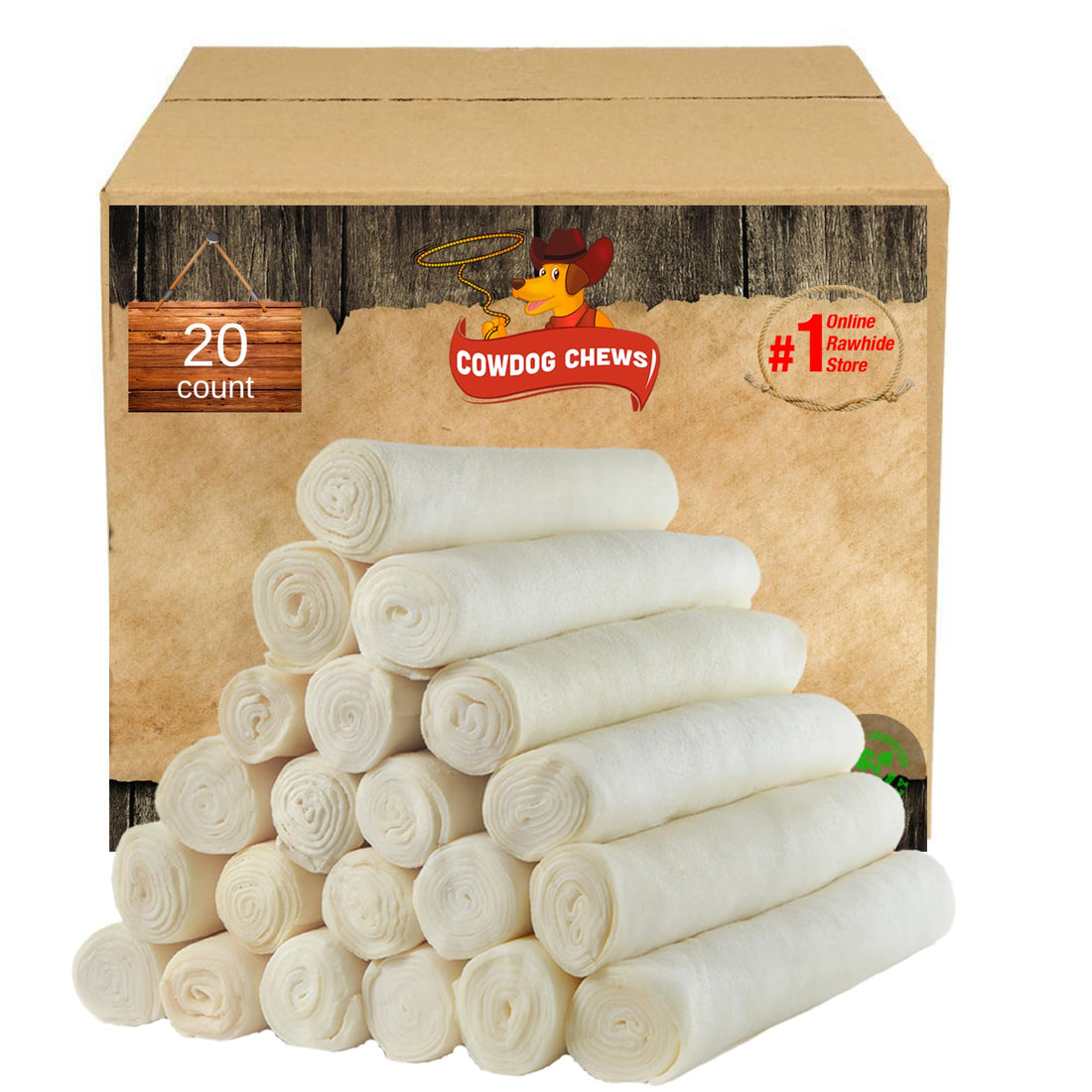 Cowdog Chews Retriever Roll 9-10 inch All Natural Rawhide Dog Treat