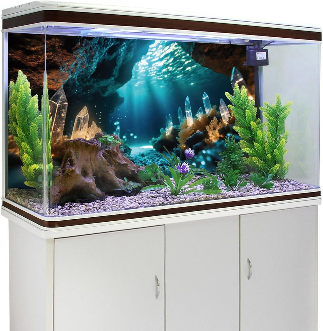 48x20 in Under Sea Aquarium Backdrop Crystal Rock Fish Tank Background