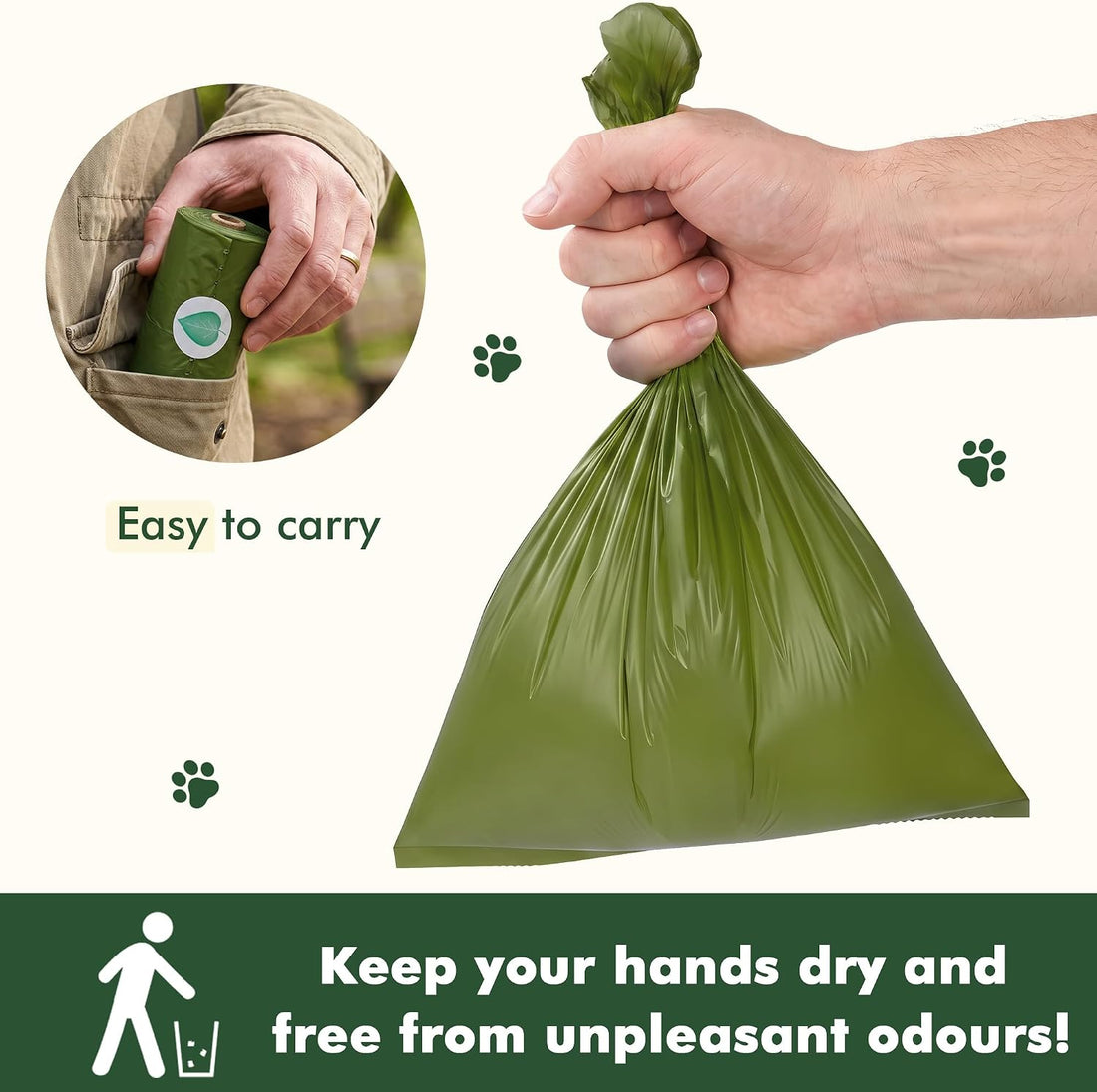 Topfree 24 Rolls 360 Dog Poop Bags,Leak-Proof Thick Dog Poo Bags