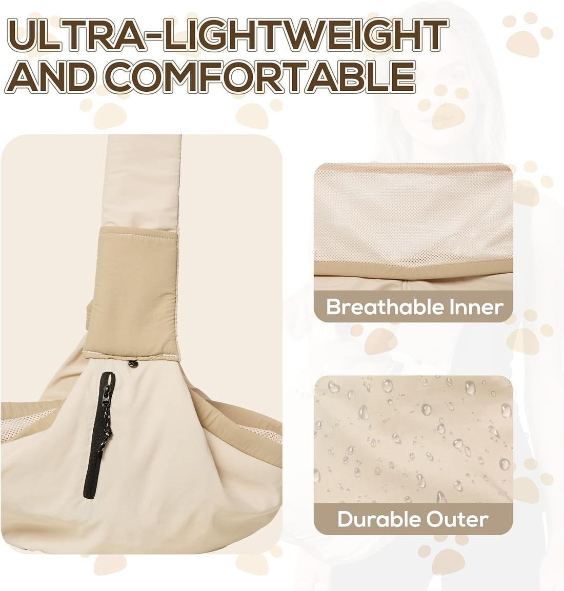 Dog Carrier Sling for Small Dogs/Cats Up to 15 lbs