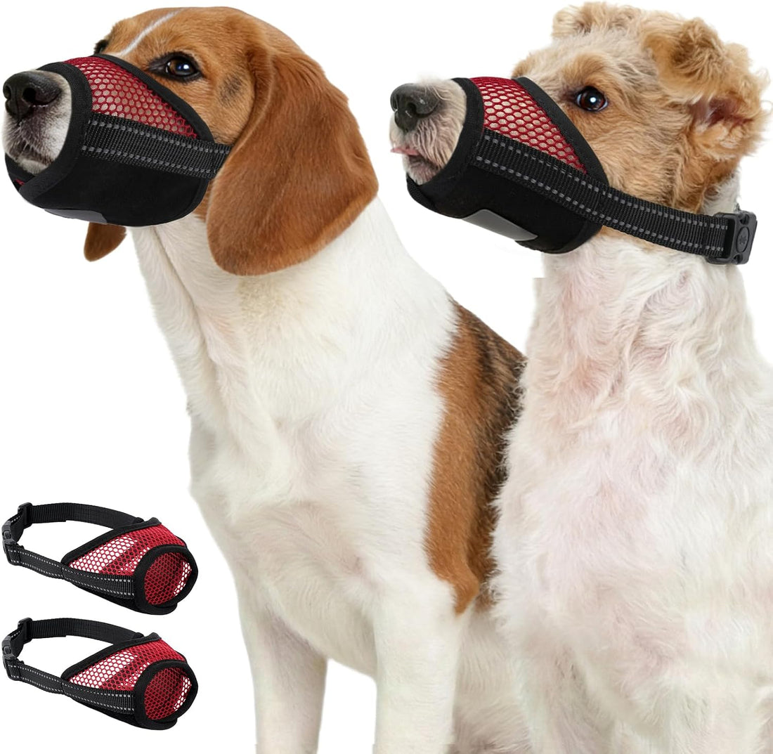 Pezluxe 2-Pack Dog Muzzle, Soft Air Mesh Muzzle Anti Biting Barking