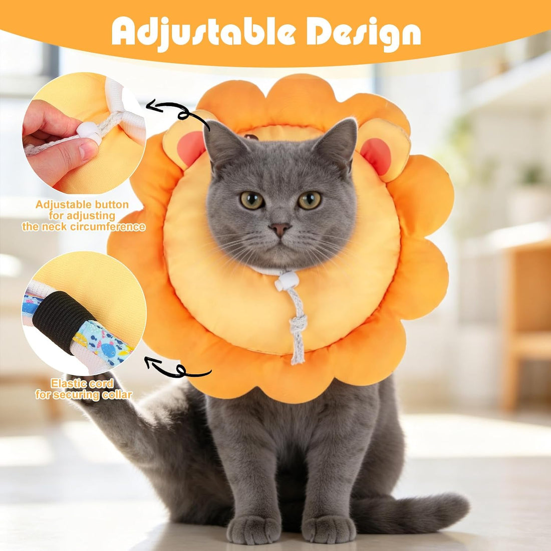 EXPAWLORER Cat Cone Collar Soft,Adjustable Neck Elizabethan Pet Cone