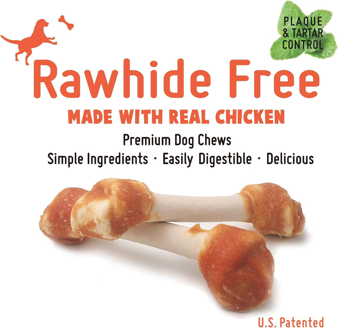 LuvChew Chicken Dog Chew Bones Medium, Rawhide Free, Grain Free