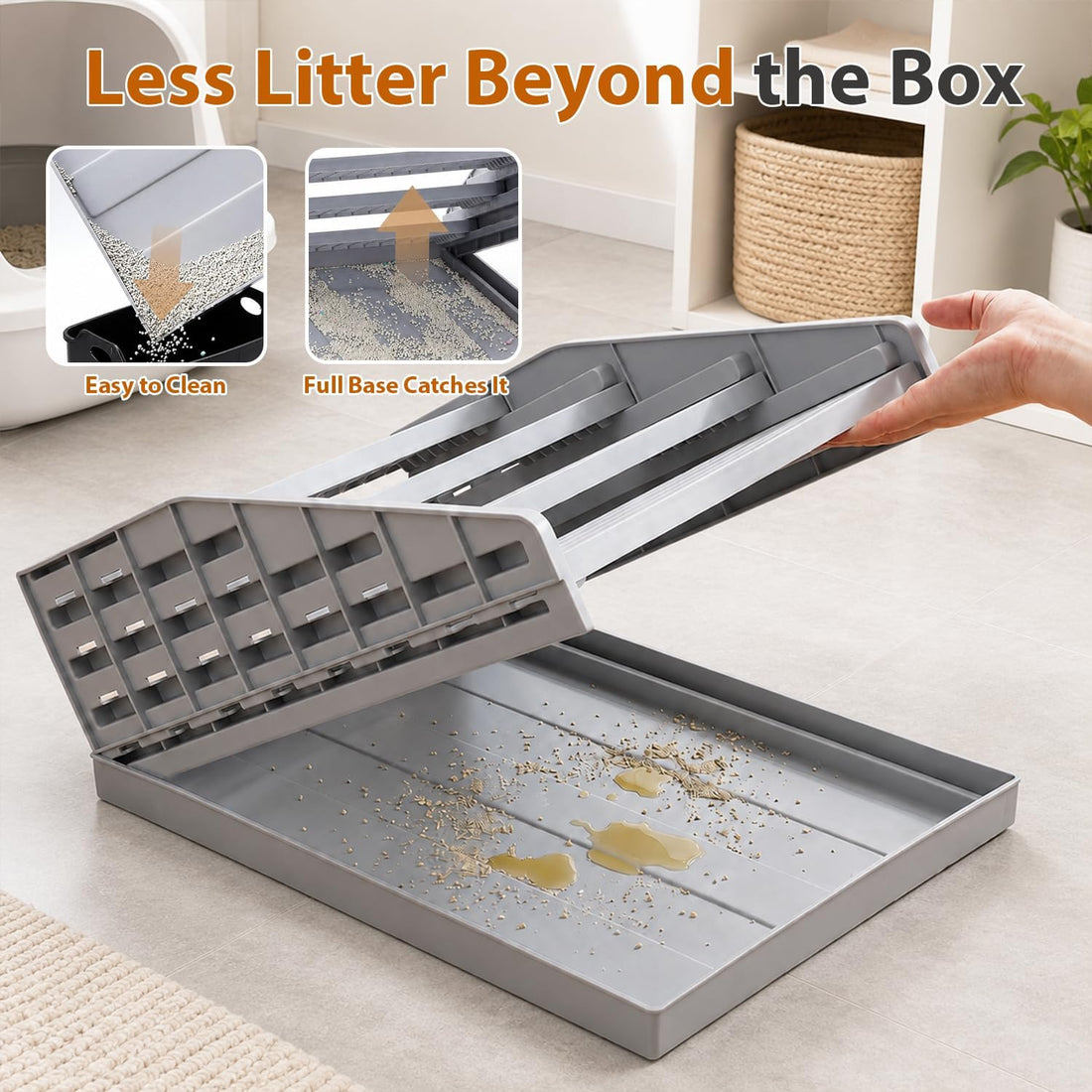Litter Box Ramp for Cats, Adjustable Cat Steps for Litter Box
