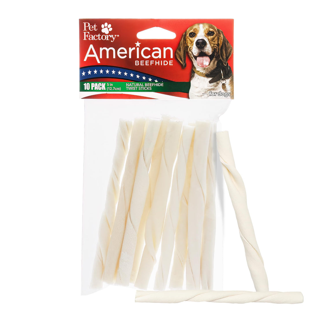 Pet Factory American Beefhide 5" Twist Sticks Dog Chew Treats