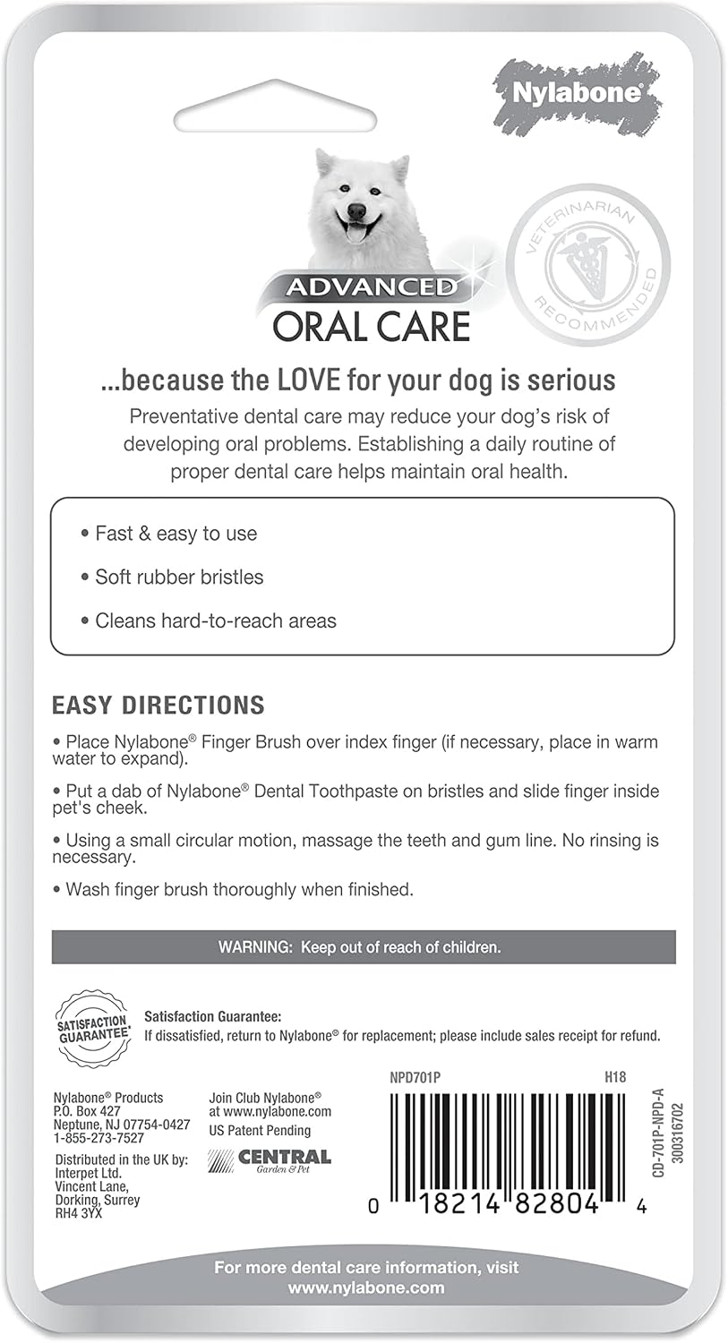 Nylabone Advanced Oral Care Finger Brush 2 Count One Size