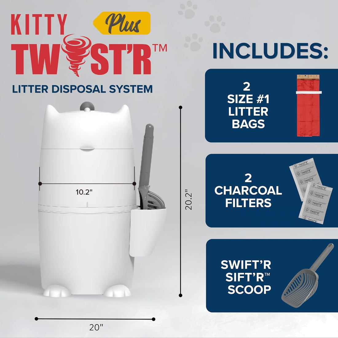Red Rocket Kitty Twist'R Plus Cat Litter Disposal System