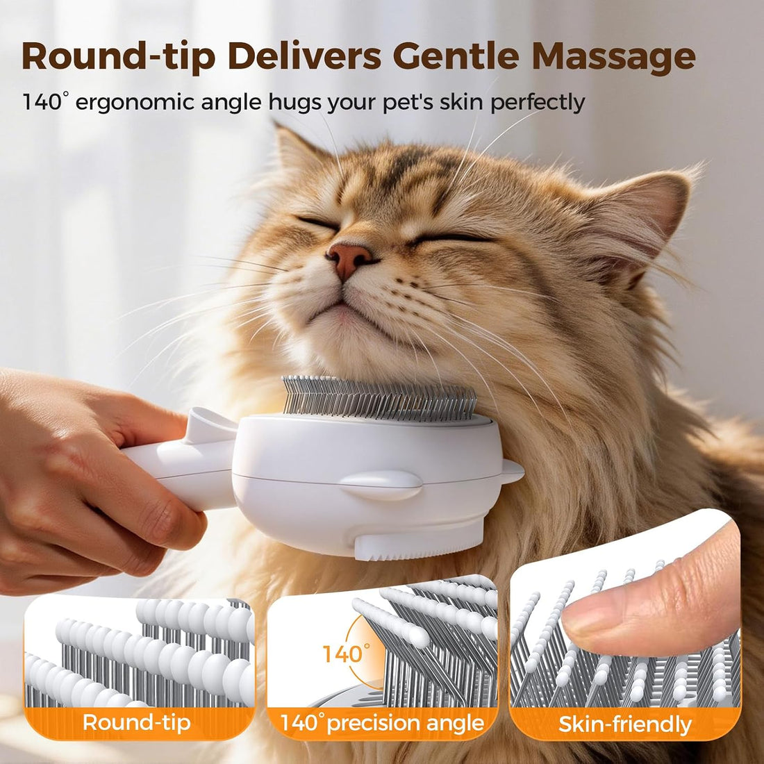 Self Cleaning Shedding Steam Cat Brush