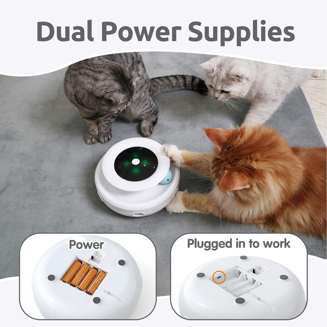 ORSDA 2in1 Interactive Toys for Indoor Cats, Timer Auto On/Off