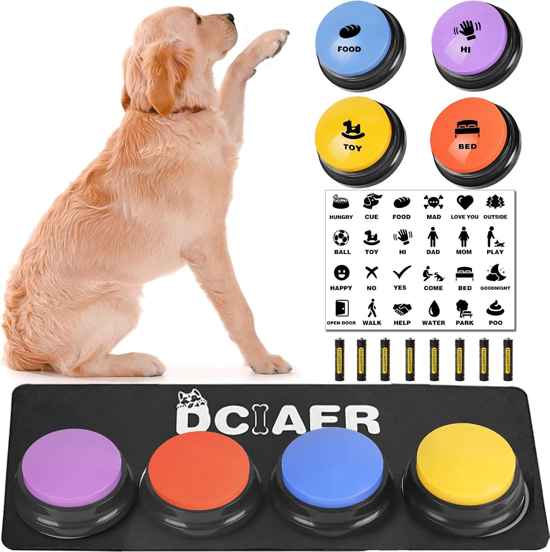 Dog Buttons for Communication,Talking Buttons for Dogs,8 Recordable