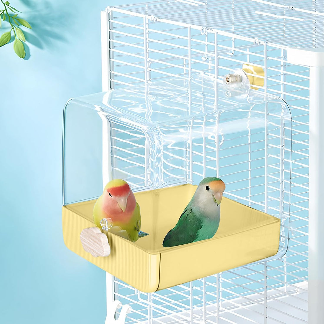 Hanging Bird Bath for Cage, 3 in 1 Multifunction Bird Bath/Bowl/House