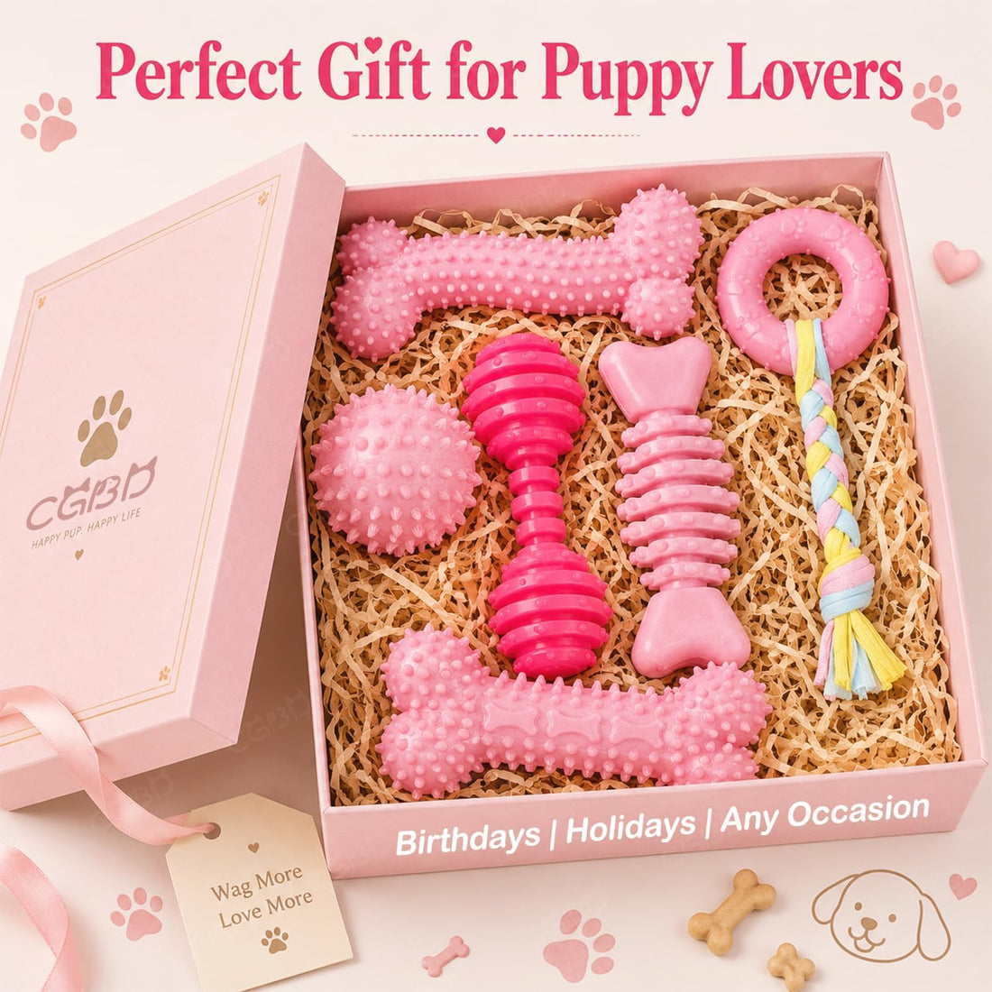CGBD Puppy Toys, 6 Pack Dog Chew Toys for Puppy