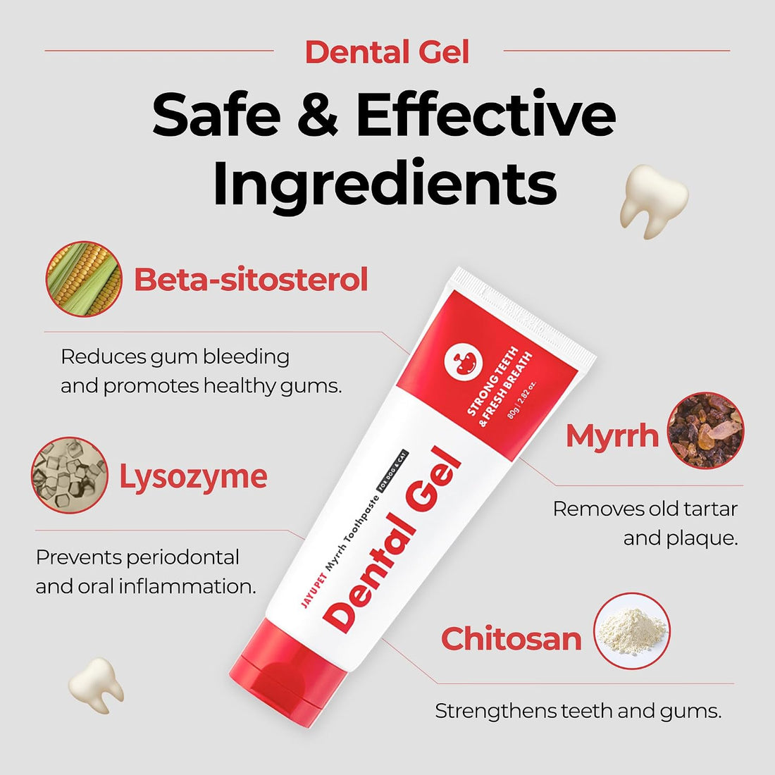 JAYU PET Dental Gel Dog Cat Toothpaste, 2.8 Ounce