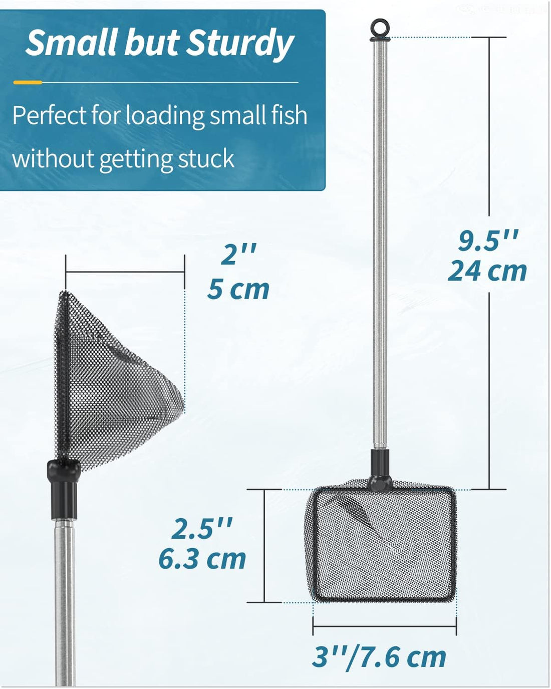 Pawfly Aquarium Fish Net with Extendable 9-24 Inch Long Handle