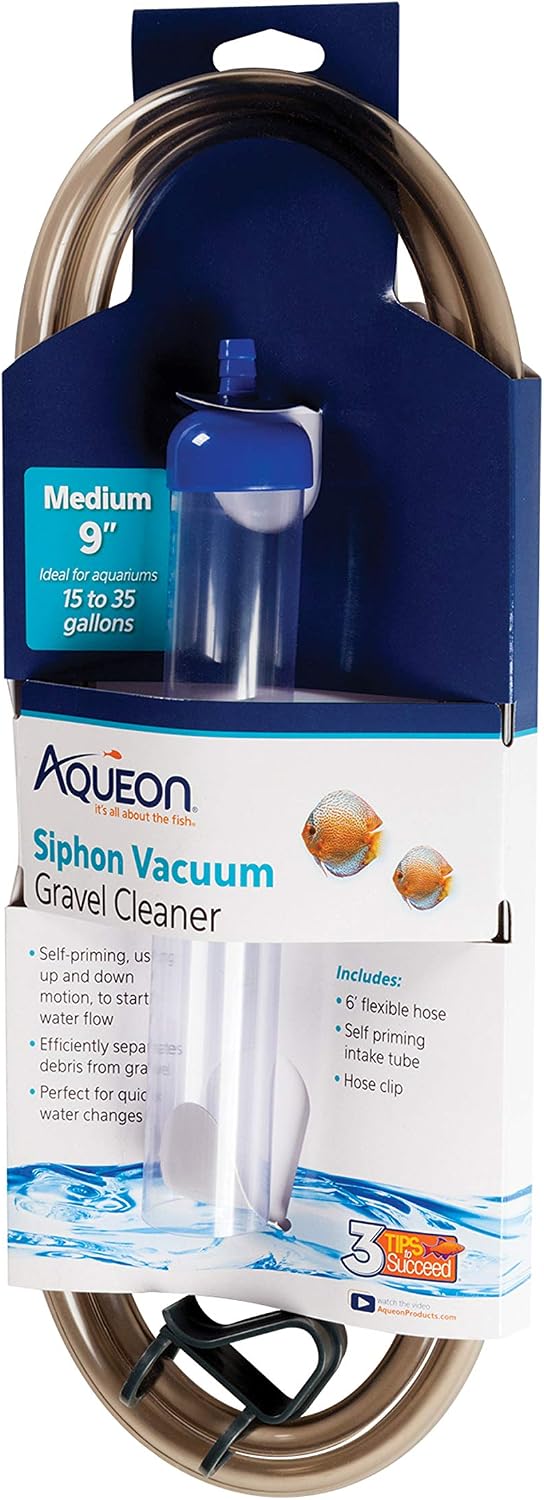 Aqueon Aquarium Siphon Gravel Cleaner with Bulb, Large, 10 Inches