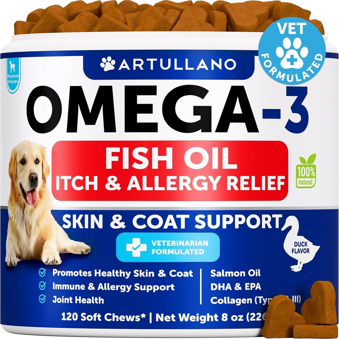 Omega 3 Fish Oil for Dogs - Dog Allergy Chews