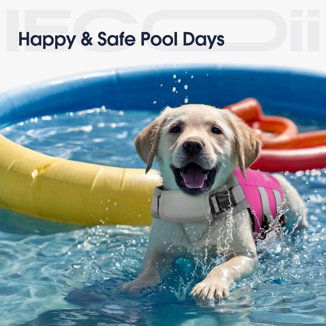IECOii Dog Life Jacket, Premium Swim Vest with High Flotation Support