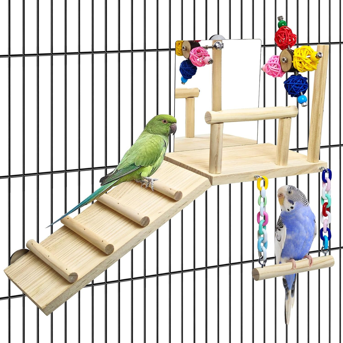BNOSDM Bird Perch Platform with Mirror