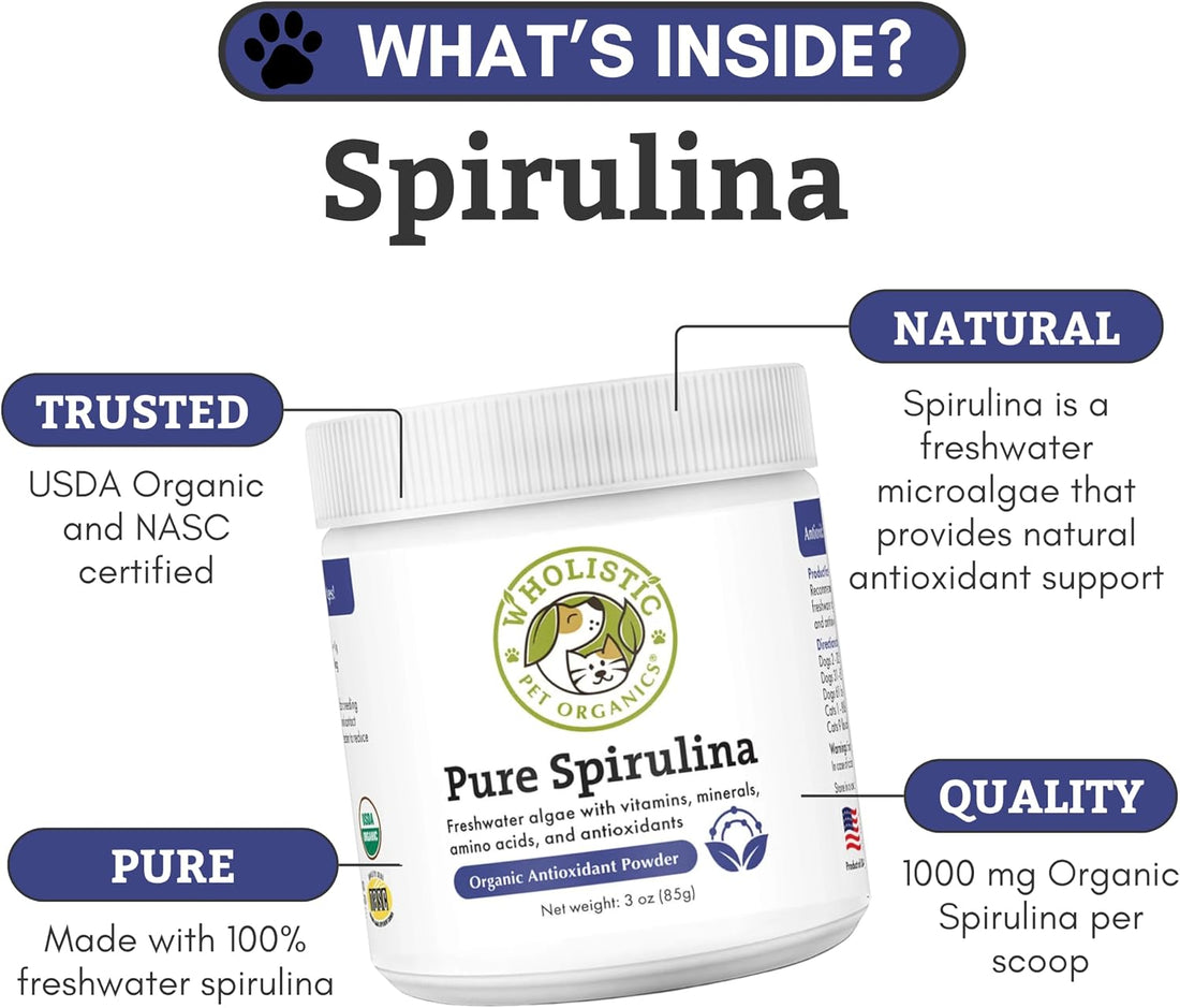 Wholistic Pet Organics Spirulina Powder for Dogs and Cats