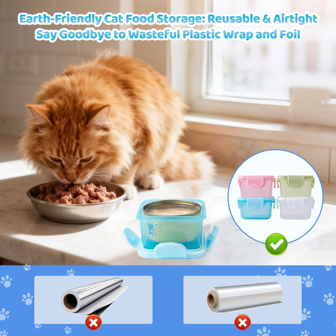Canned Cat Food Storage Can Container for 3oz Cat Cans,4 Pack