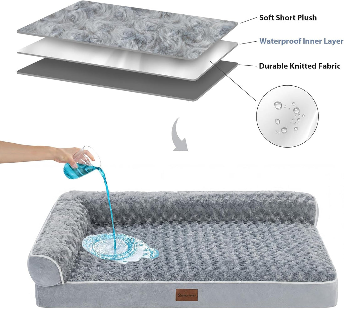 BFPETHOME Orthopedic Dog Beds for Large Dogs-Waterproof Sofa Dog Bed