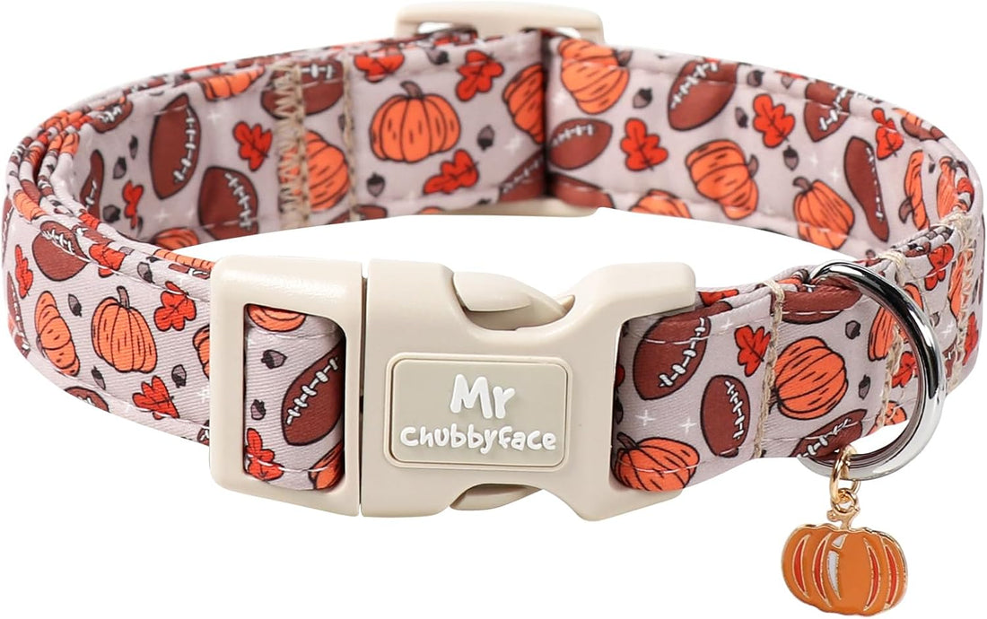 ·MR. CHUBBYFACE· Halloween Pink Pumpkin Dog Collar for Large Dogs