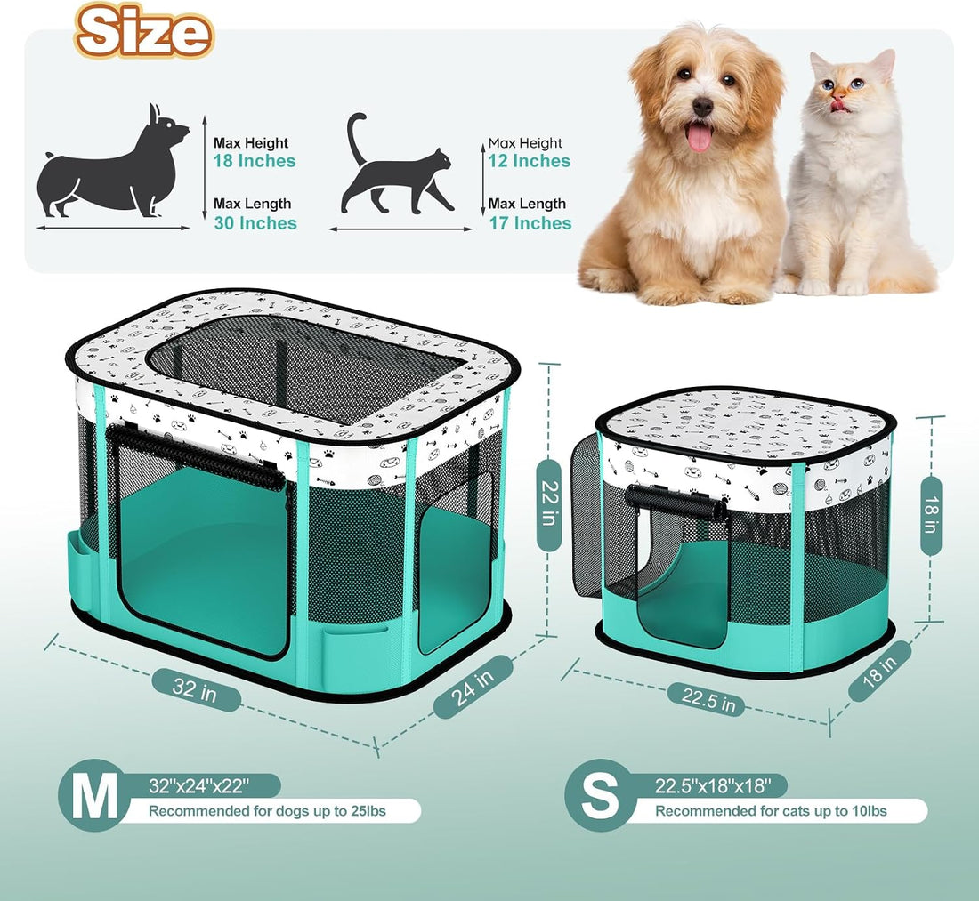 DESELL Portable Cat Playpen, 8-Rod Reinforced Kitten Dog Playpens