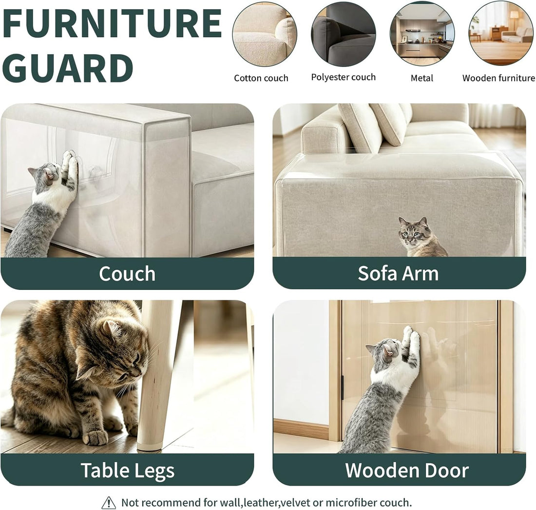 Anti Cat Scratch Furniture Protector,Thicken Vinyl 160" x 12.4"