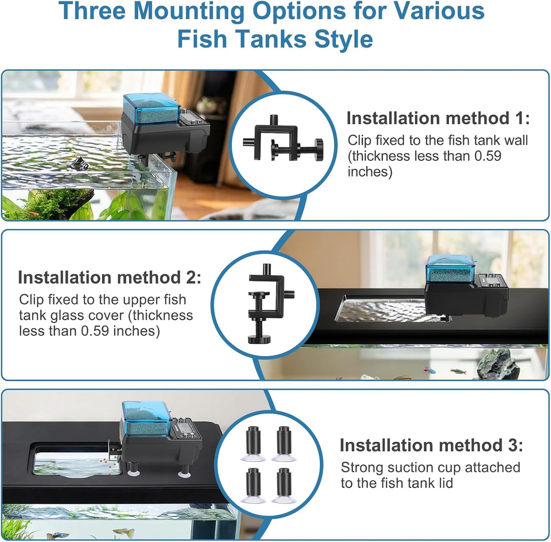 fishkeeper Automatic Fish Feeder Rechargeable, 3 Feeding Modes USB