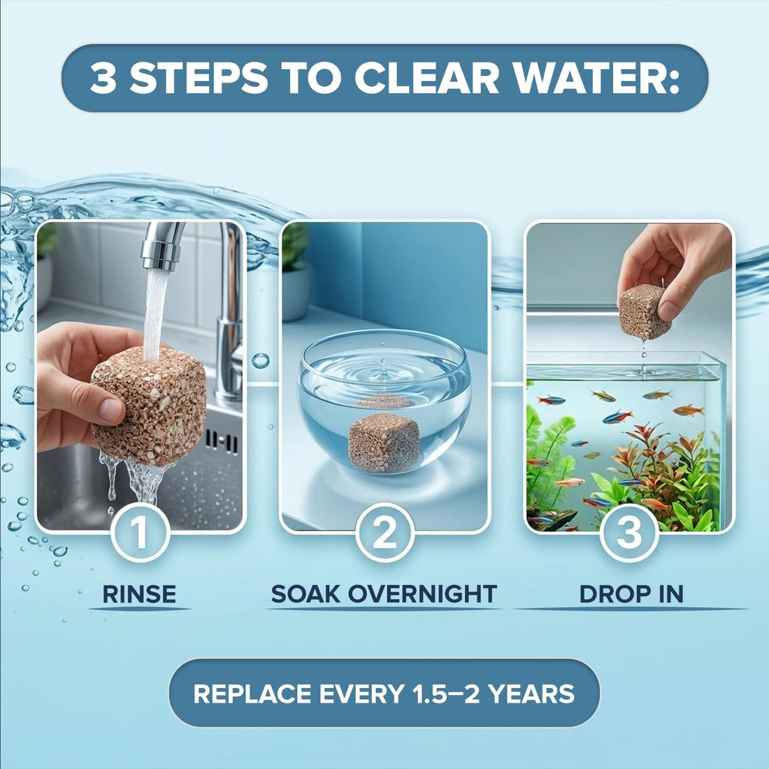 EcoBio-Block Aquarium Water Clarifier (Small, 8–16 gal)