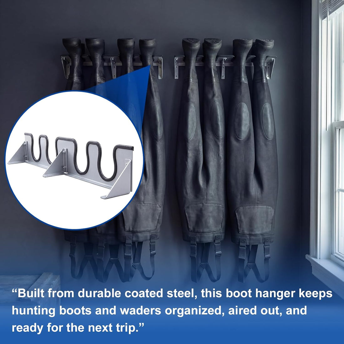 Zonon Wader Hanger Steel Boot Hanger Wall Mount