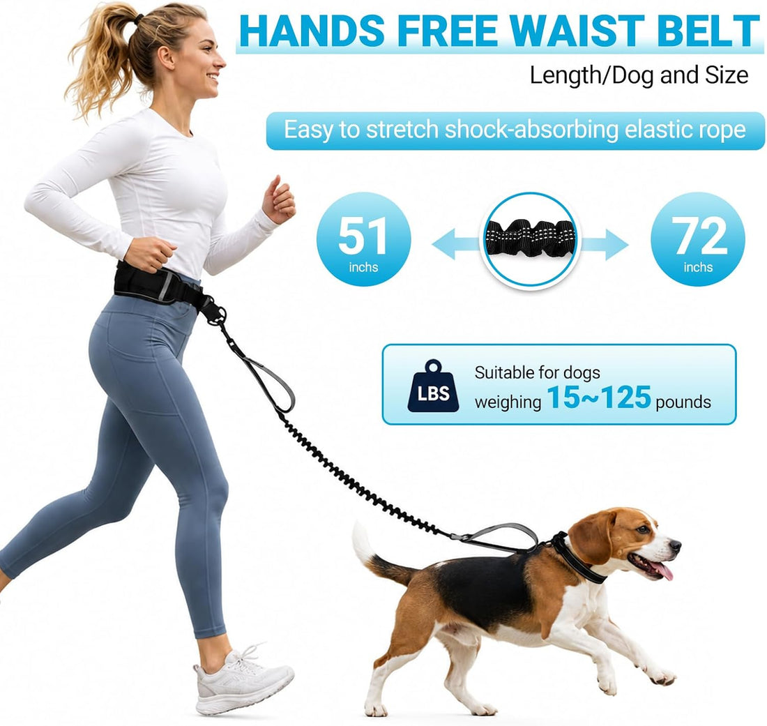 Hands Free Bungee Dog Leash for Medium to Large Dogs | Wider