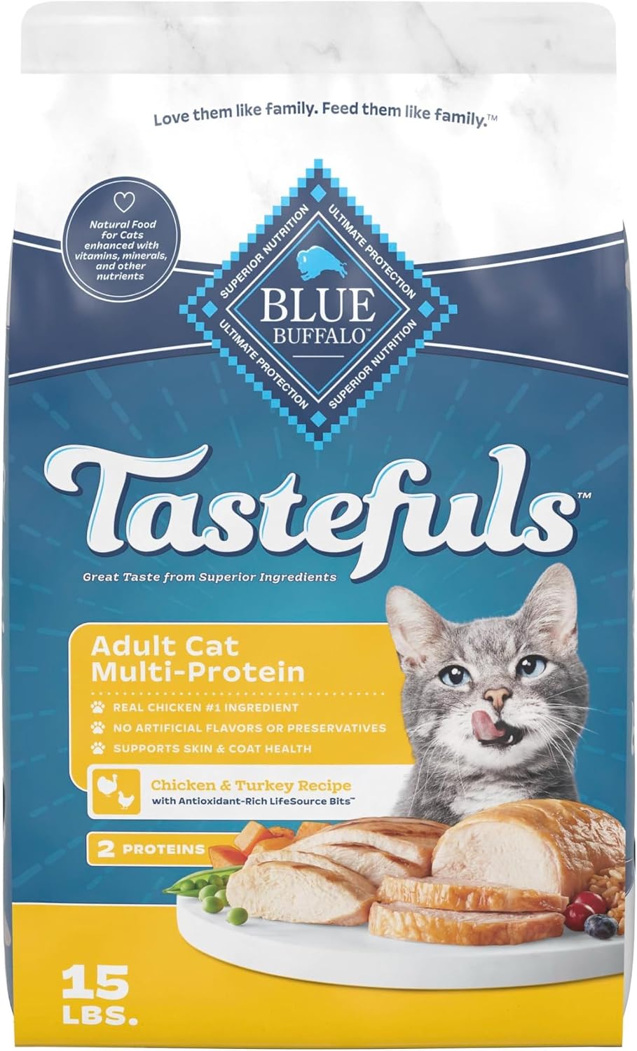 Blue Buffalo Tastefuls Salmon & Ocean Fish Multi-Protein Dry Cat Food