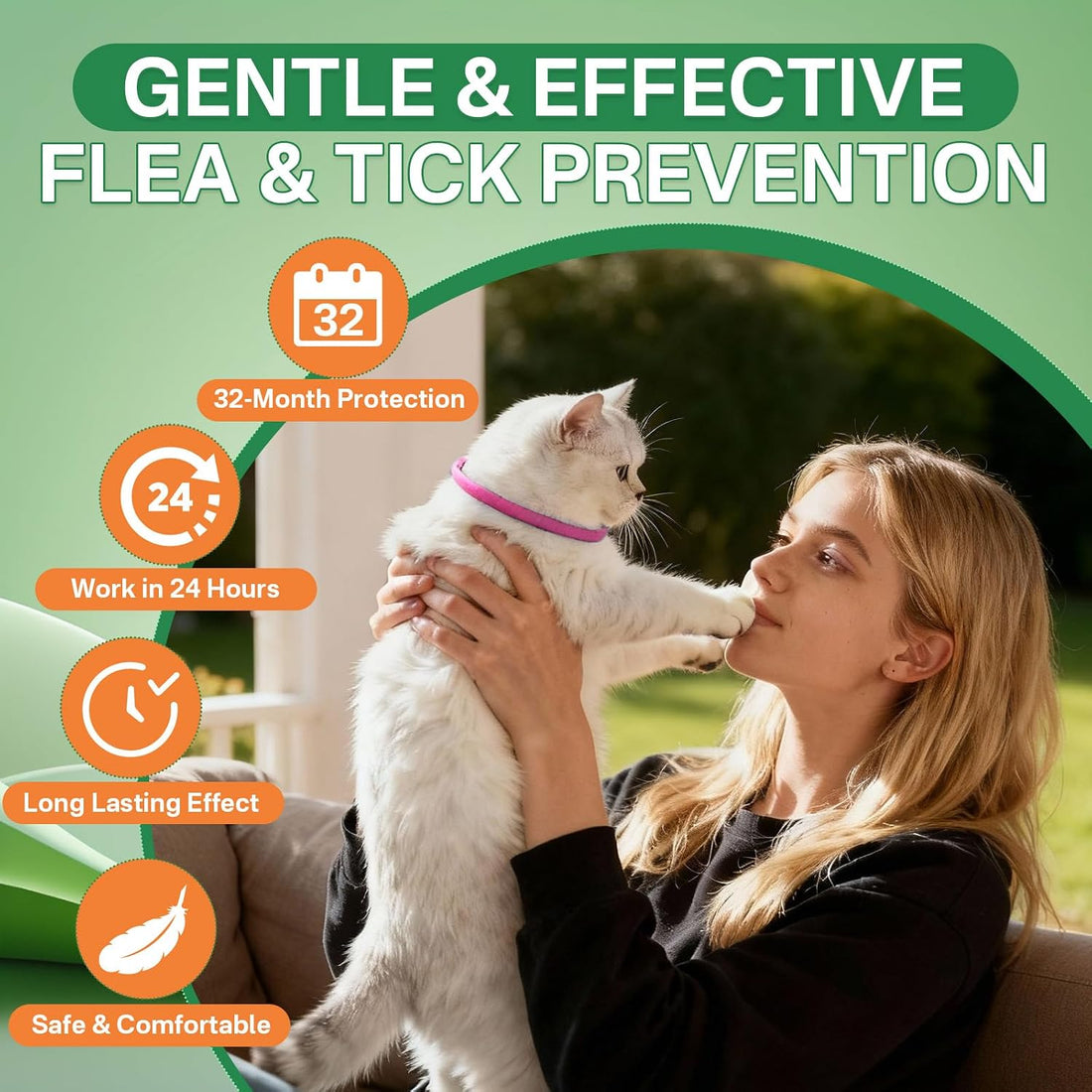 Puyrzoe Flea Collar for Cats 4 Pack