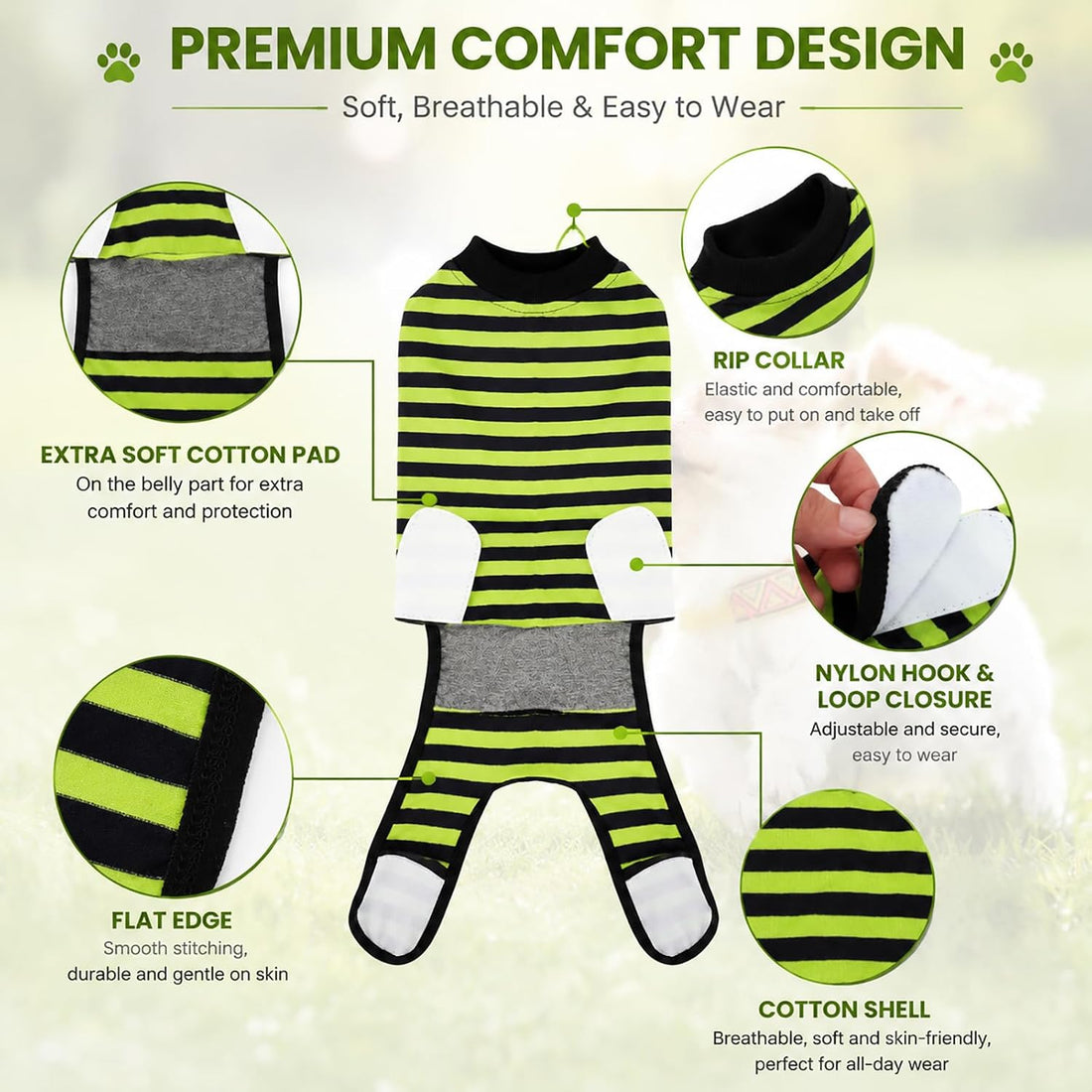 Dog Recovery Suit for After Neuter Spay Abdominal Wounds Protector