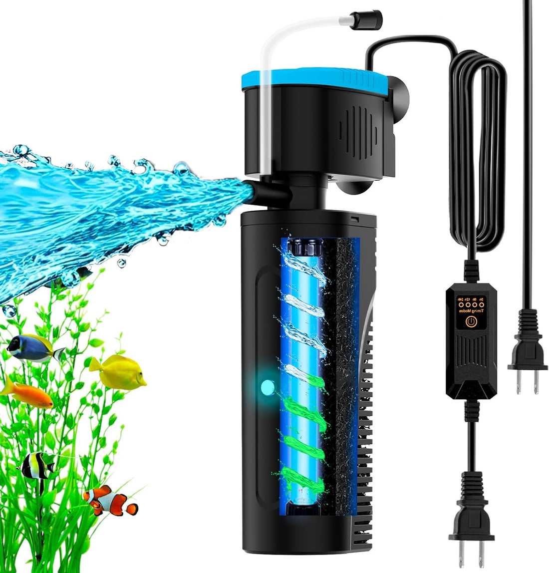 U - V Aquarium Filter for Green Water Cleaning with Aeration/Rainfall